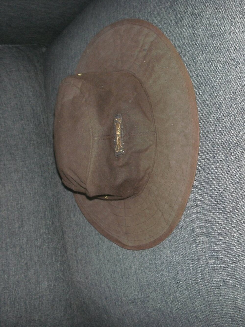 Driza-Bone Australia Oiled Waxed Cotton Canvas Brown Outdoor Bush Hat Vented XL